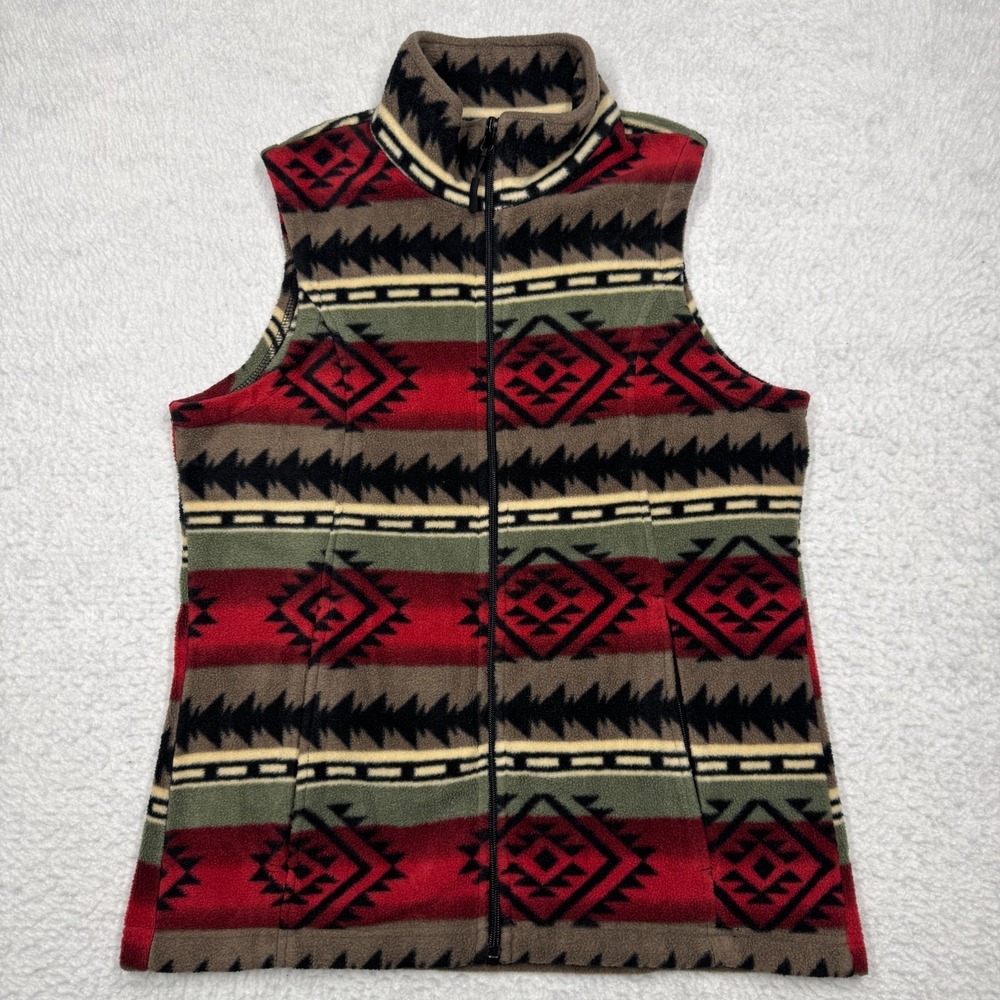 Vintage‎ Guide Gear Aztec Fleece Vest Sherpa Lined Southwest Women's Size M